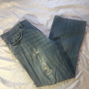 *HOST PICK* 7 FOR ALL MANKIND Standard Straight Distressed Blue Jeans Sz 33 x29